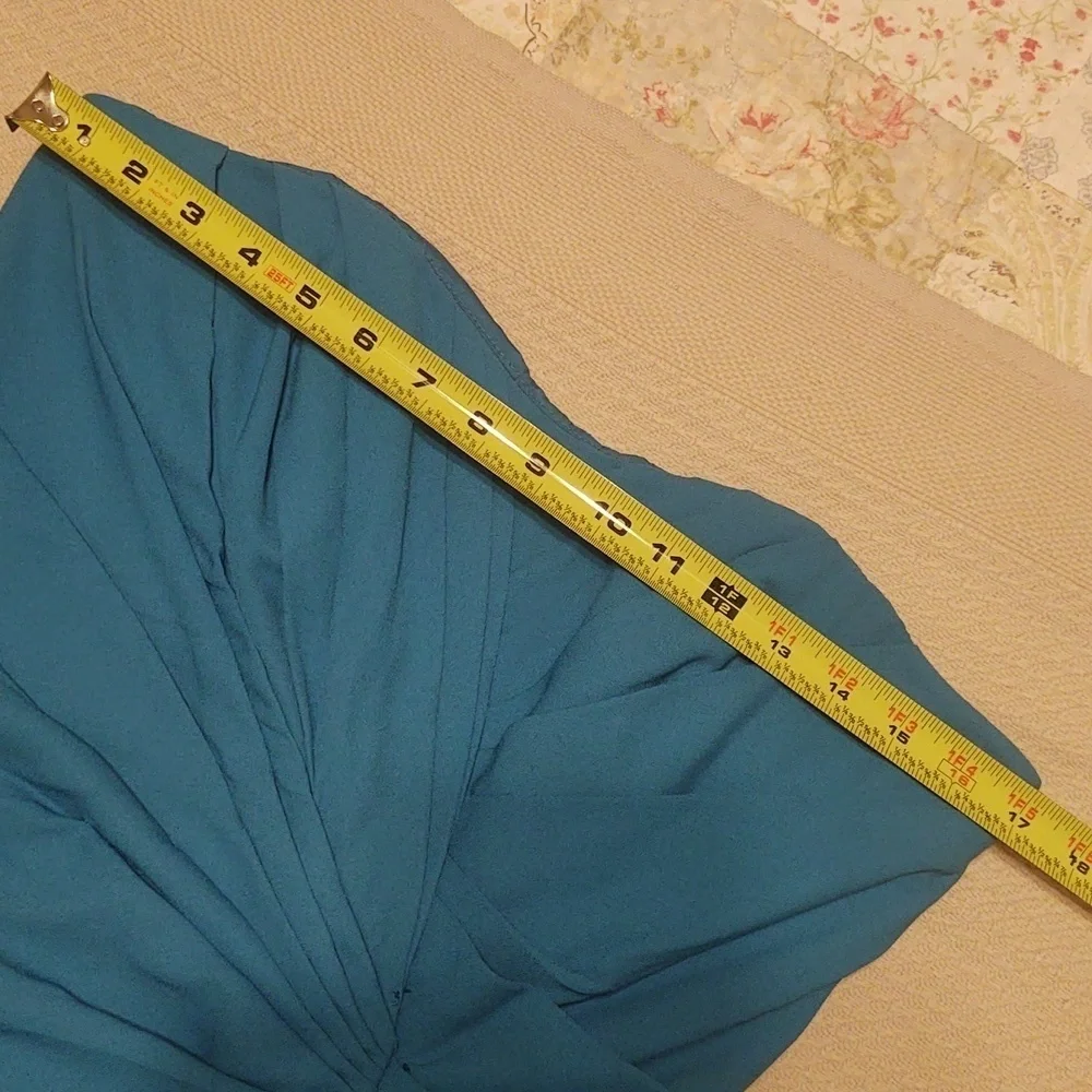 David's Bridal Full Length Strapless Formal Blue - Picture 8 of 10